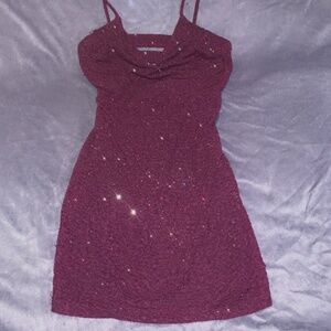 Purple sparkle party cocktail Dress